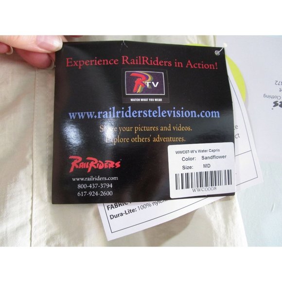 RailRiders Water Capris Ladies Medium Sandflower UPF 30+ NWT Performance Wear - Picture 16 of 16
